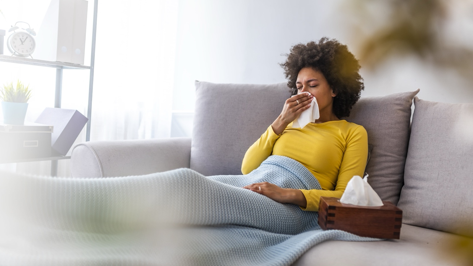 A patient with cold and flu symptoms being seen at Atlanta Urgent Care