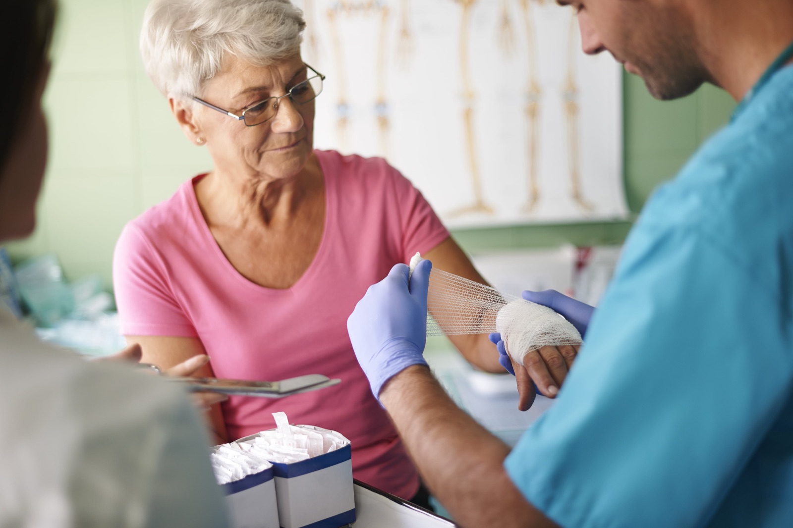 Wound care and stitches for a cut at Atlanta Urgent Care
